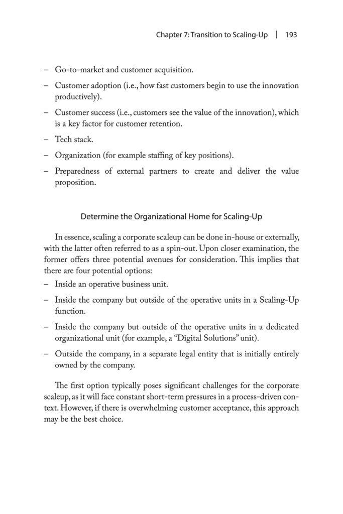 Determine the Organizational Home for Scaling-Up