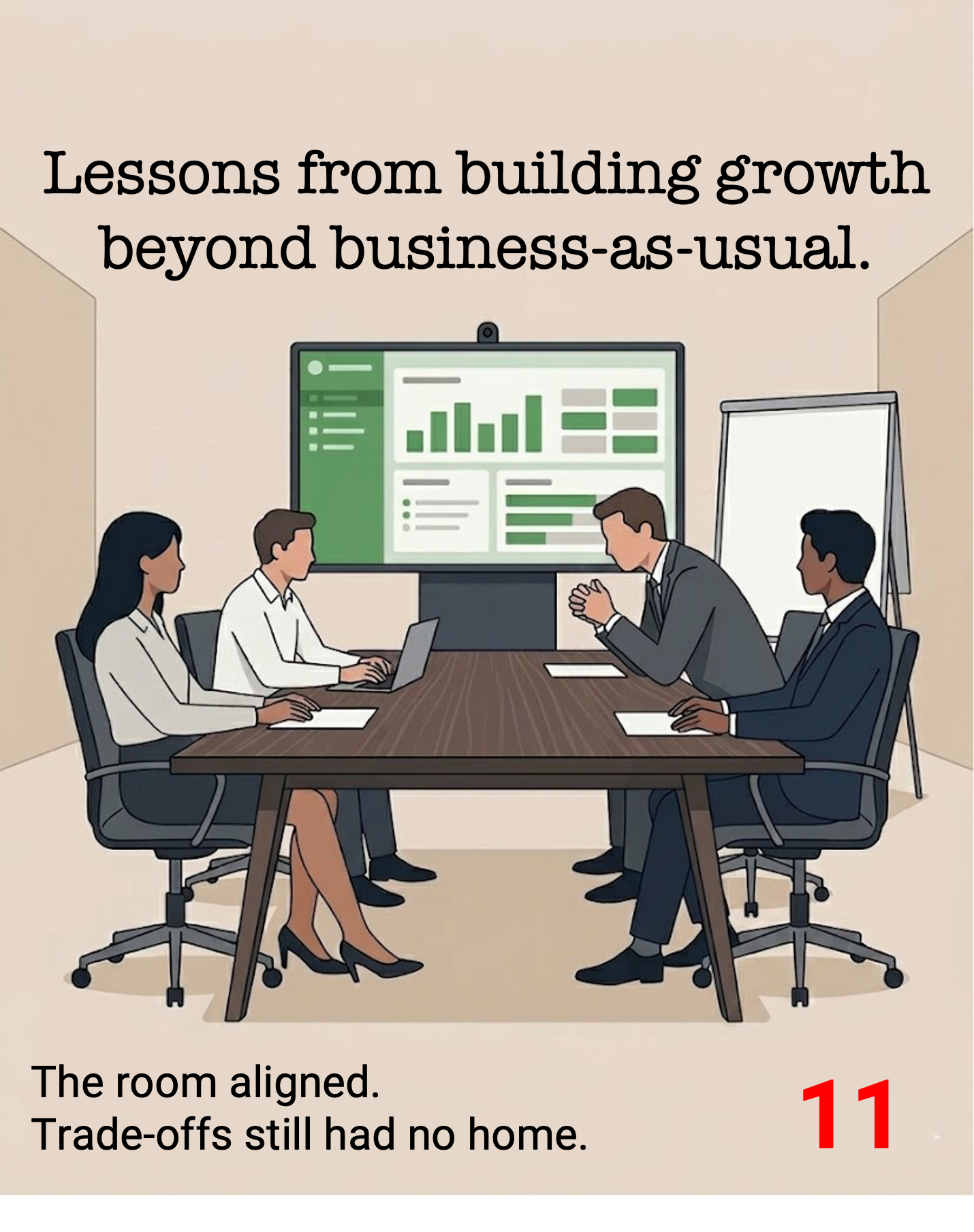 12 Lessons in building new growth: The room aligned. Trade-offs still had no home.