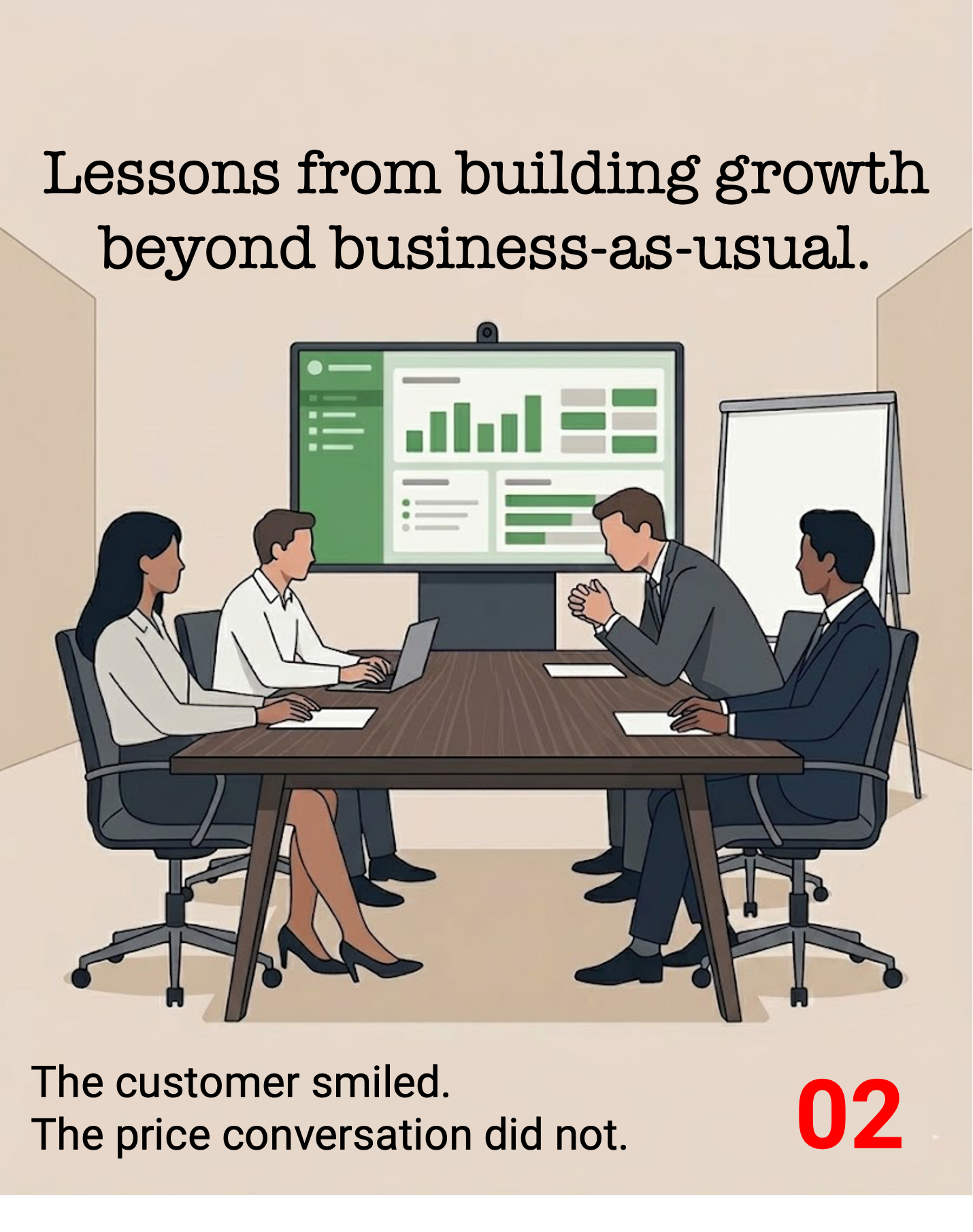 12 Lessons in building new growth: The customer smiled. The price conversation did not.